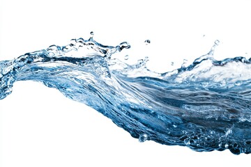 Water wave. Liquid motion is captured mid-splash against a plain backdrop. Texture is visible along the ripple