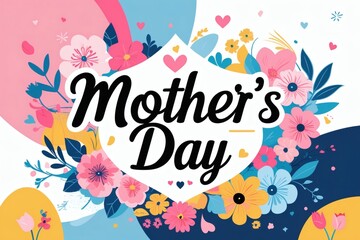 Naklejka premium Mother's Day Floral Vector Celebration Design 