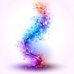 Magical Rainbow Swirl Design with Stars and Floral Elements Festive Background