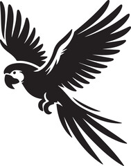 Obraz premium Parrot Black Vector Silhouette, Tropical Bird Clipart & Exotic Design