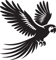 Obraz premium Parrot Black Vector Silhouette, Tropical Bird Clipart & Exotic Design