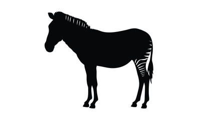 Zebra silhouette illustration, Wild animal icon, African wildlife graphic