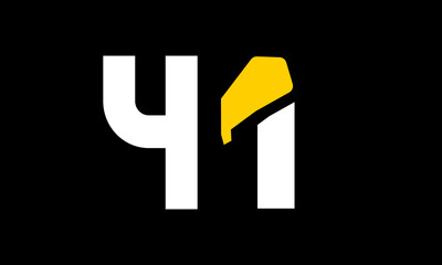 Obraz premium excavation number yellow logo simple modern unique