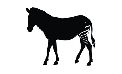 Zebra silhouette illustration, Wild animal icon, African wildlife graphic