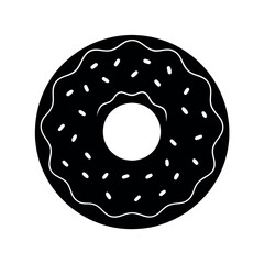 Donut Silhouette Vector Logo