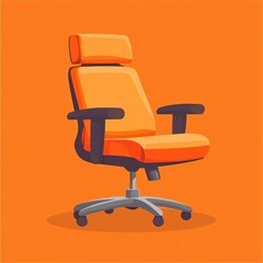 Ergonomic Orange Office Chair: Modern Furniture with Adjustable Height and Swivel Functionality for Contemporary Home Offices and Workspaces