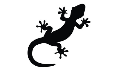 Lizard silhouette illustration, Reptile animal icon, Gecko shape graphic