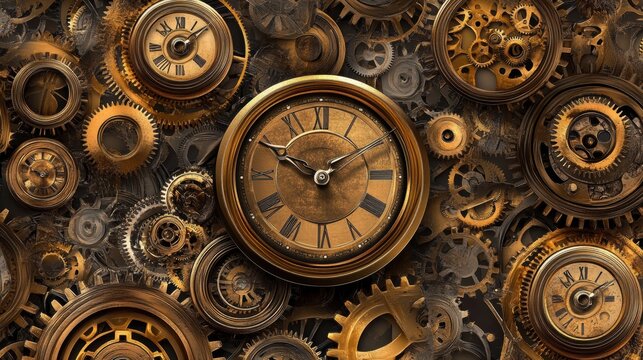 A clock made of gears.