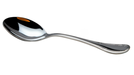 Steel spoon isolated on transparent background