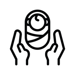 Fototapeta premium 10 childbirth line icon illustration vector graphic