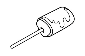 Outlined Ice Cream Bar On A Stick With Melted Topping Design