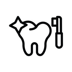 28 dental care line icon illustration vector graphic