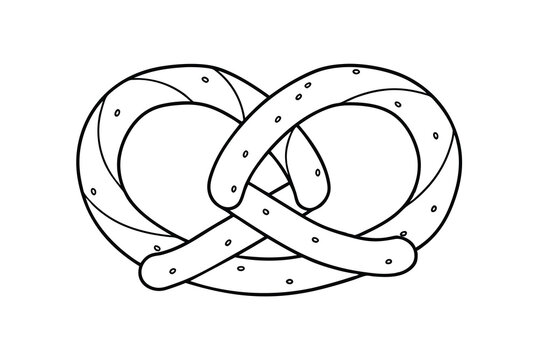 recommend clip art: Pretzel Outline Illustration Black And White Food Icon Design Simple Graphic