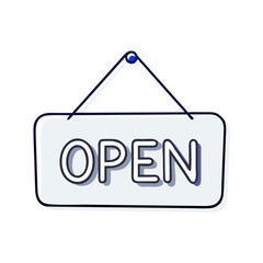 Hanging open shop sign icon