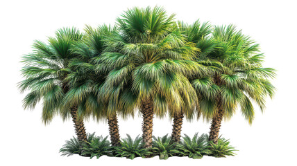 Tropical palm tree isolated on transparent background