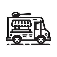 food truck vector silhouette clip art logo illustration