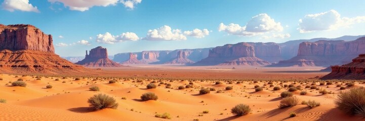 Desert Landscape with Mountain Range , canyon, American west, nature