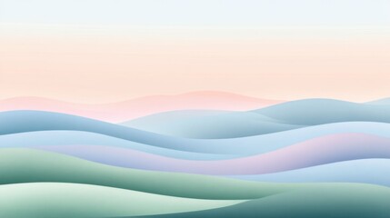 Fototapeta premium A serene landscape with gentle waves and a soft pastel color palette.
