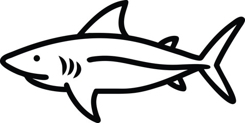 Blac shark silhouette of vector simple shark vector silhouette black color for animal element idea shark vector silhouette and Black shark image in white background
