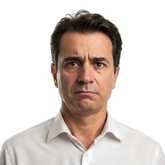 Obraz premium Displeased Middle-Aged Man with Frowning Expression Portrait