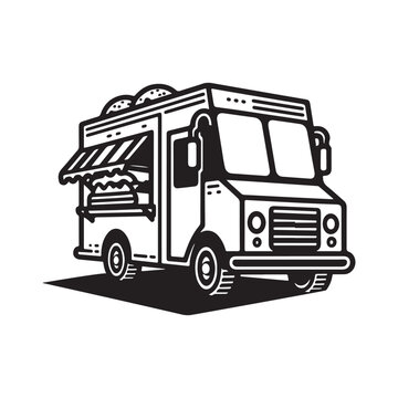 recommend clip art: food truck vector silhouette clip art logo illustration