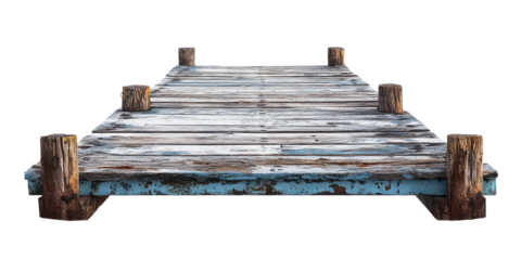 Wooden pier isolated on transparent background
