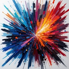 A vibrant abstract artwork featuring a dynamic blend of bold colors, swirling shapes, and intricate patterns that evoke emotion and stimulate the imagination, perfect for modern decor.