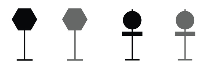 Signpost icon, direction icon isolated, expanded stroke . Vector Illustration .EPS 10 . 