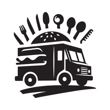 recommend clip art: food truck vector silhouette clip art logo illustration
