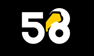 excavation number yellow logo simple modern unique