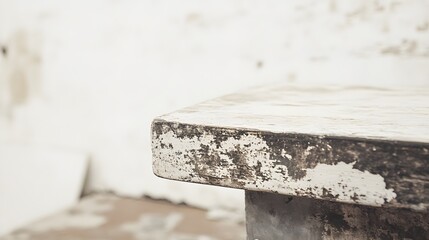 Rustic White Wooden Table Corner Detail Texture