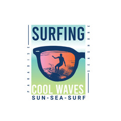 Surfing Cool waves sun sea surf vector t shirt design