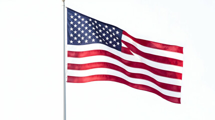 American Flag Waving On A Pole