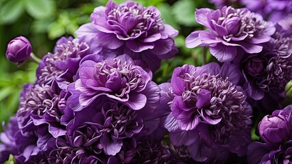 A close-up image of clusters of vibrant purple flowers