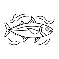skipjack tuna icon, skipjack tuna vector illustration-simple illustration of skipjack tuna, perfect for skipjack tuna logos and icons