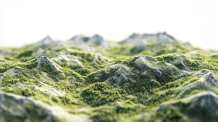 Digital Terrain Map of Forested Mountain Range with GPS and Drone Data Overlays