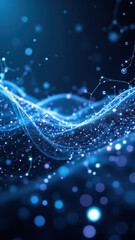 Ethereal GLP-1 molecular concept with glowing blue stars and flowing energy on a cosmic background.