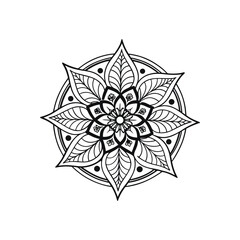 Relaxation traditional ornamental mandala for Coloring book page 