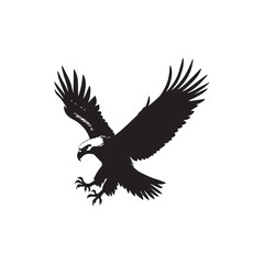 Fototapeta premium Eagle Silhouette Vector Illustration Wild Bird of Prey in Flight