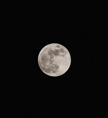 Telephoto zoom of the full moon