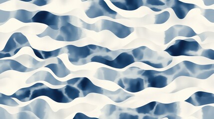 Obraz premium A repeating pattern of blue and white waves.