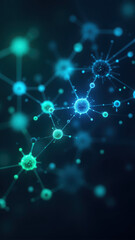 Fototapeta premium Molecular visualization of GLP1 molecules with intricate details and connections, highlighting scientific research on peptides and their applications in health sciences.