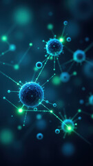 Illustration of a glucose molecule with GLP1 receptor sites.