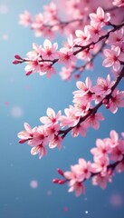 Fototapeta premium sakura tree branches swaying in spring breeze, sakura branches, blooming cherry