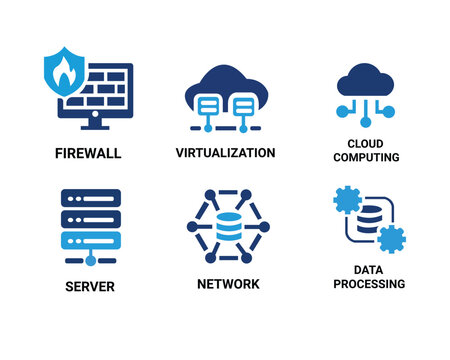 Minimalist Data Server & Cloud Storage Icons