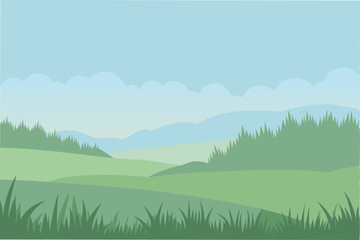 Fototapeta premium landscape with green hills