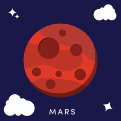 Flat Design Solar System Mars