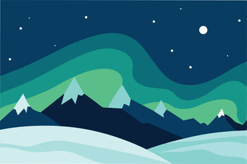 winter landscape with mountains