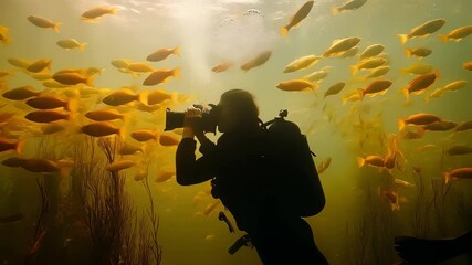 Underwater exploration capturing vibrant fish in a serene habitat during a marine photography session