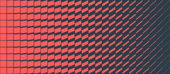 Kinetic-style red grid pattern in wide vector format. Technology-inspired distortion and transition effect makes this design perfect for futuristic UI, immersive backdrops, and digital motion graphics © yamonstro